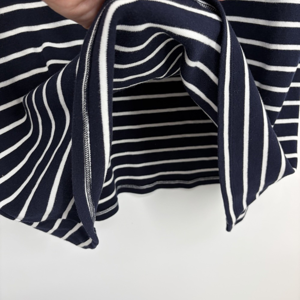 Talbots Striped Bell Sleeve Shift Dress XL Cotton Navy White Nautical Summer - Picture 10 of 10
